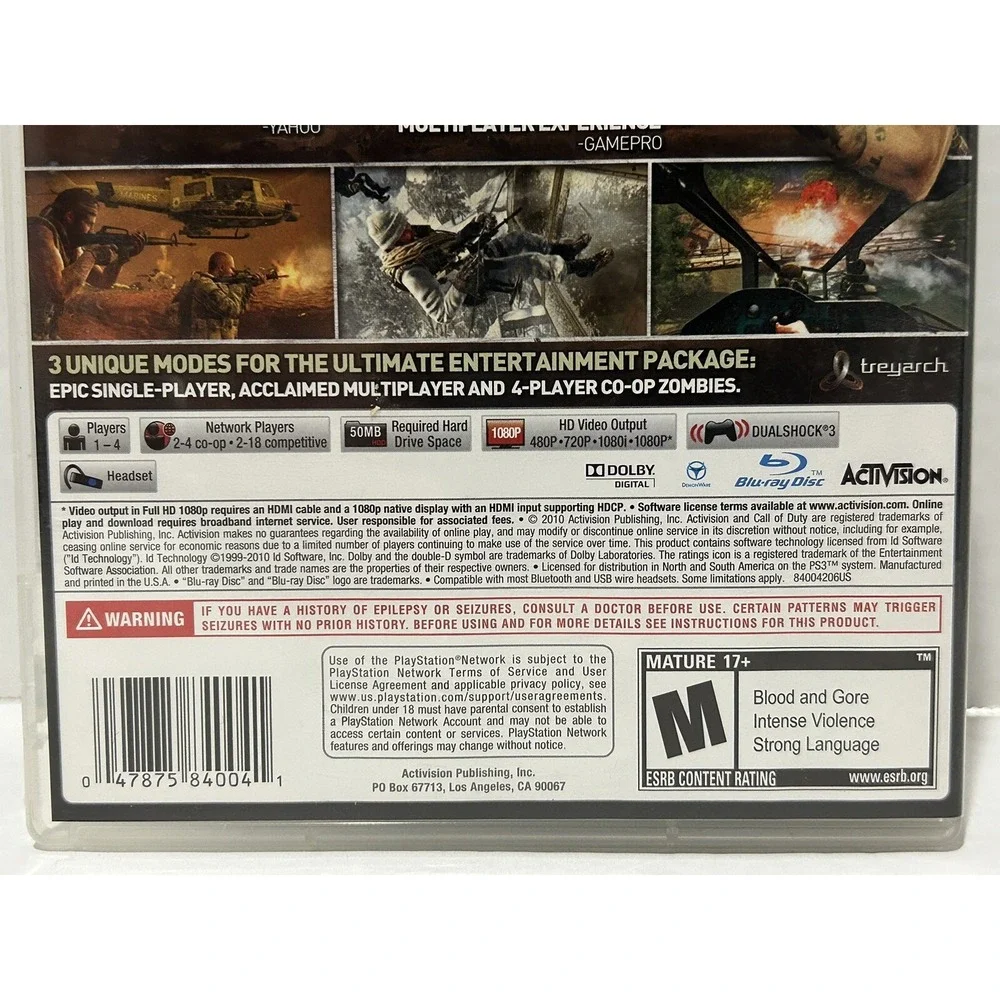 Call of Duty: Black Ops 1 PlayStation 3 PS3 2010 Complete With‎ Manual Works
